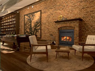 Kozy Heat: Z42-CD Twin Cast Door Woodburning Fireplace